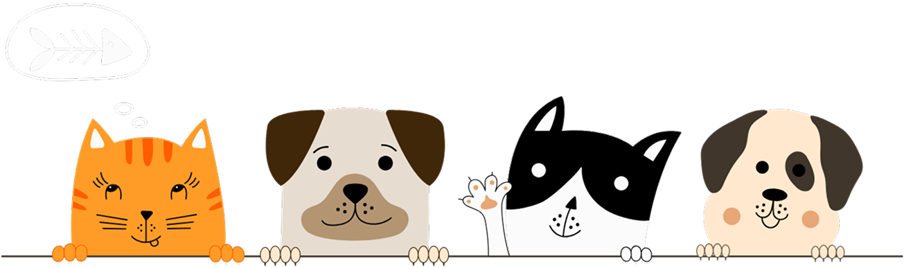 Cartoon dog and cat illustration